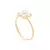 513389 Anel Rommanel skinny ring folheado a ouro flor com zircônias brancas