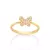 513429 Anel Rommanel skinny folheado a ouro borboleta com zircônias