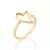 513579 Anel Rommanel skinny folheado a ouro coração irregular