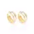 523830 Brinco Rommanel folheado a ouro argola com aplicação de rhodium