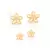 526423 Kit brincos Rommanel formado por flores folheados a ouro