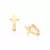 526951 Brinco Rommanel folheado a ouro argola cruz