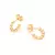 526963 Brinco Rommanel folheado a ouro meia argola gotas
