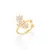 526975 Brinco Rommanel piercing de pressão folheado a ouro flores com zircônias