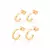 527014 Kit brincos Rommanel folheados a ouro meia argolas lisas