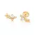 527021 Brinco Rommanel folheado a ouro flores com pérola e zircônias