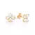 527193 Brinco Rommanel folheado a ouro flor com zircônias brancas