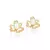 527240 Brinco Rommanel folheado a ouro flor com pérola e zircônias