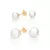 527245 Kit brincos Rommanel folheados a ouro com pérolas