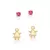 527270 Kit brincos Rommanel folheados a ouro menina e zircônia rosa