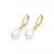 527384 Brinco Rommanel folheado a ouro argola com pérola barroca