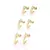 527394 Kit brincos Rommanel folheados a ouro meia argolas em formato v