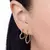 527491 Kit brincos Rommanel folheados a ouro argolas coração com zircônias e rhodium branco