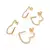 527491 Kit brincos Rommanel folheados a ouro argolas coração com zircônias e rhodium branco