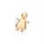 542808 Pingente Rommanel liso folheado a ouro menina de vestido