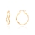 Brinco argola ondulada rommanel folheada a ouro Cód. 526955 - comprar online