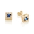 Brinco quadrado rommanel folheado a ouro com zircônias branco e azul - comprar online