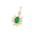 Pingente rommanel gota folheado a ouro com zircônias e cristal Branco com verde Cód. 542366