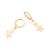 Brinco Rommanel argola com estrelas folheado a ouro - comprar online