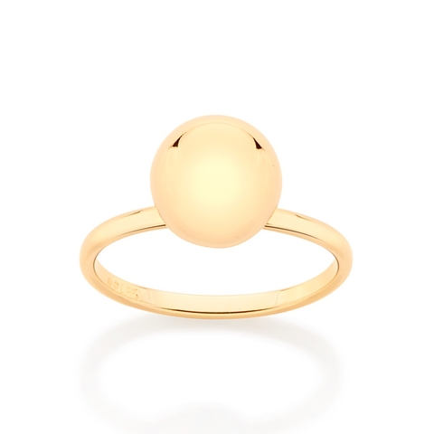 Anel rommanel solitário bola folheado a ouro