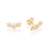 Brinco rommanel flores folheado a ouro com zircônias - comprar online