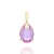 Pingente Rommanel gota folheado a ouro com cristal e zircônia Branco com lilas