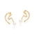 Brinco rommanel ear cuff folheado a ouro com zircônais e pérolas sintéticas Branco com perola Cód. 526936