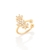 Brinco piercing de pressão flores rommanel folheado a ouro com zircônias