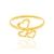 Anel skinny ring Rommanel folheado a ouro com corações vazados - comprar online