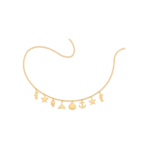 Gargantilha rommanel elementos mar folheada a ouro - tam.45 532063