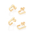 Kit brinco Rommanel retangular banhado a ouro 18k - tam.único - comprar online