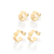 Kit brinco meia argola banhado a ouro 18k - tam.único