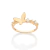 513483 Anel Rommanel skinny folheado a ouro borboleta com zircônias