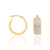 523830 Brinco Rommanel folheado a ouro argola com aplicação de rhodium