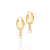 Brinco argola Rommanel banhado a ouro 18k com pérolas sintéticas - tam.único - comprar online