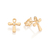 Brinco Rommanel cruz banhado a ouro 18k com zircônias - tam.único - comprar online