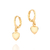 527146 Brinco Rommanel argola coração almofada banhado a ouro 18k