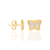 522646 Brinco Rommanel folheado a ouro borboleta com aplicação de rhodium - comprar online