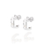 320002 Brinco Rommanel folheado a platina argola quadrada com zirconia