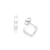 320002 Brinco Rommanel folheado a platina argola quadrada com zirconia - comprar online