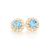523485 brinco Rommanel folheado a ouro cristais branco com azul claro