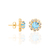 523485 brinco Rommanel folheado a ouro cristais branco com azul claro - comprar online