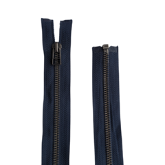 Zíper de metal destacável azul marinho 63.50cm comprimento