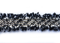 Passamanaria Preta tipo Tweed - Larg 2,5