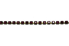 Corrente de Strass Cristal Bordô - Larg 3mm