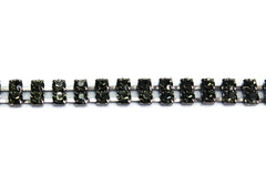 Cristal Corrente de Strass Ônix