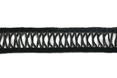 Grega Vazada Entremeio Preto com Prata - larg 4,2cm (c121)