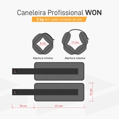 Kit Caneleiras de Peso WON 1 kg, 2 kg e 3 kg - Pares - loja online