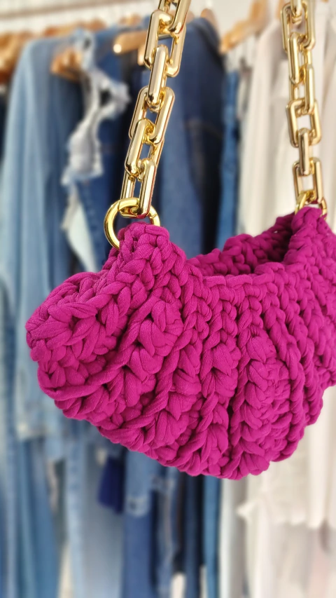 Bolsa fio de malha Fucsia