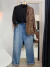 Calça Jeans Feminina Reta Cintura Alta Visual Tamanho 40